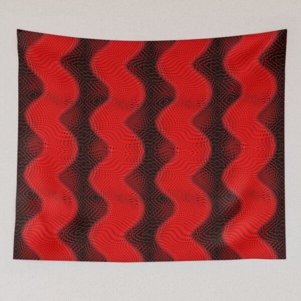 Item preview, Large zigzag red crooked upon black fund designed and sold by ShapesColors.