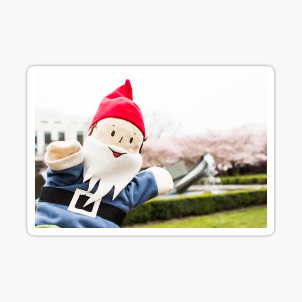 Sakura Fountain Gnome Sticker