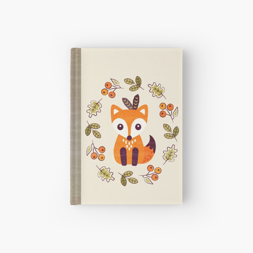 Little Fox with Autumn Berries Hardcover Journal