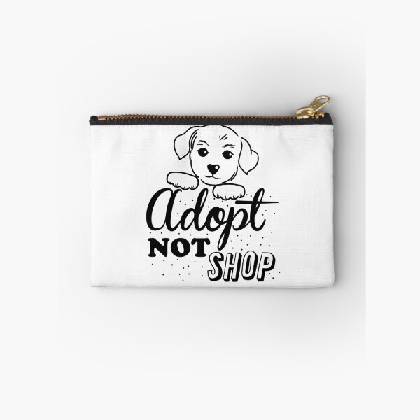 Item preview, Adopt not Shop with cute puppy in black designed and sold by jazzydevil.