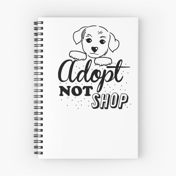 Item preview, Adopt not Shop with cute puppy in black designed and sold by jazzydevil.