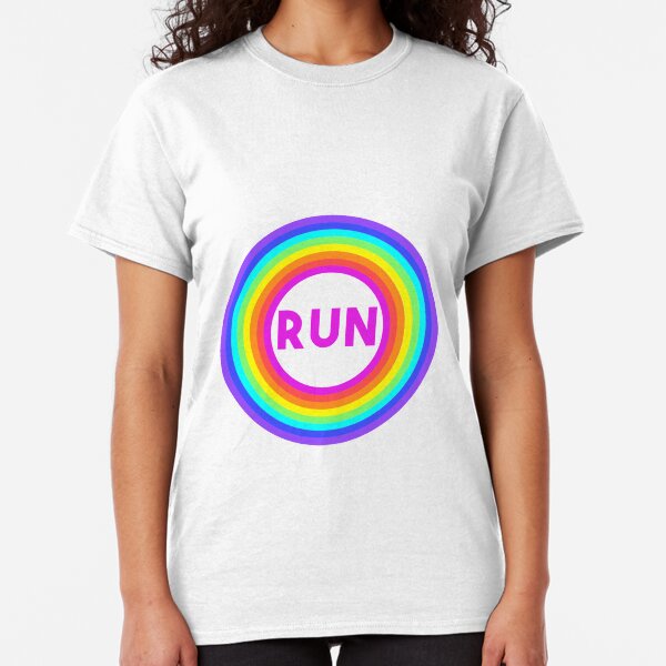 RUN fitness rainbow motivation T-shirt classique