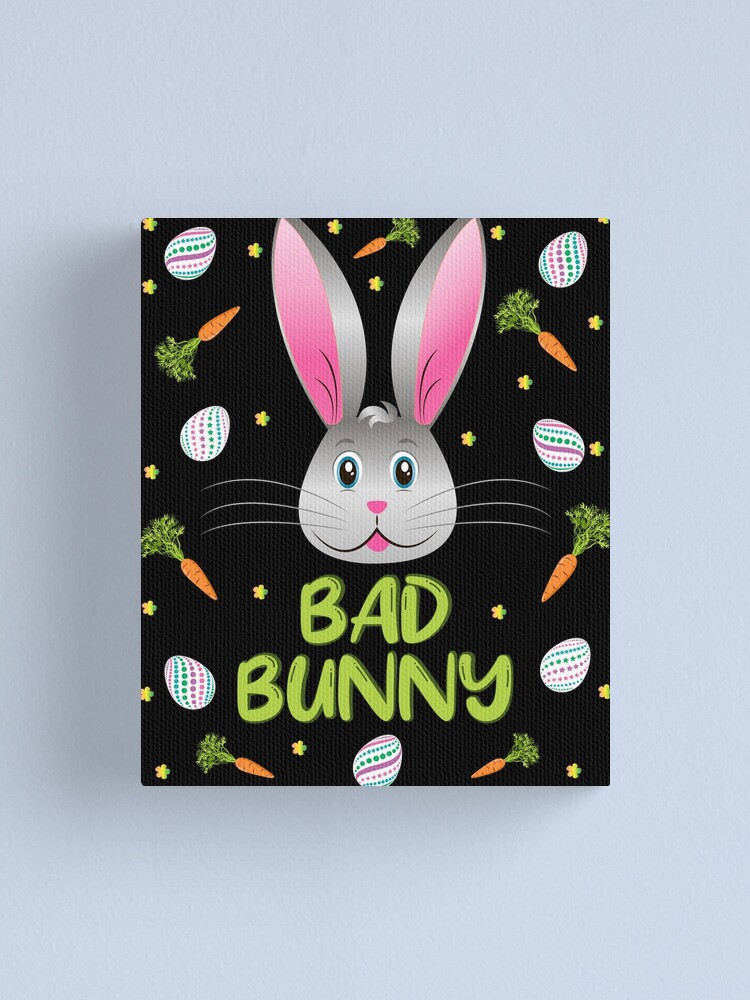 Bad Bunny Easter Little Rabbit Egg Hunt Funny Bunny Face Canvas Print for  Sale by ZNOVANNA