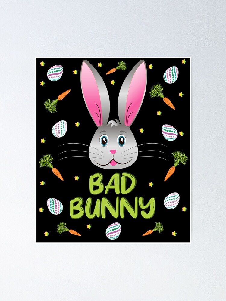 Bad Bunny Easter Little Rabbit Egg Hunt Funny Bunny Face Sticker for Sale  by ZNOVANNA