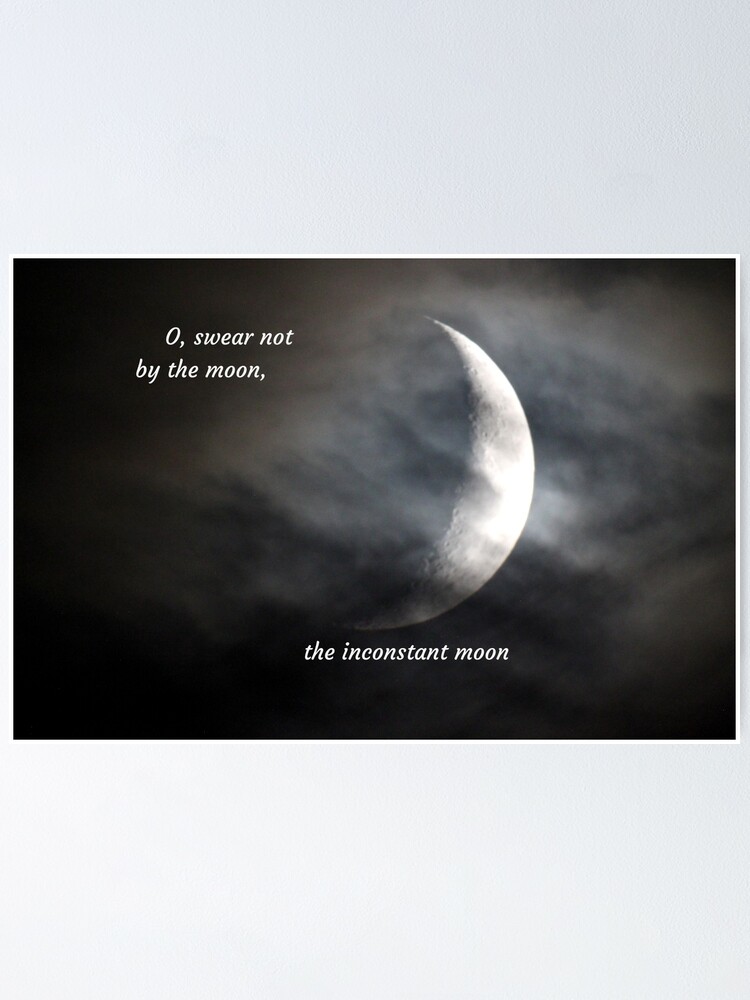 Crescent Moon Night Sky With Shakespeare Quote Poster By Wordsinedgeways Redbubble