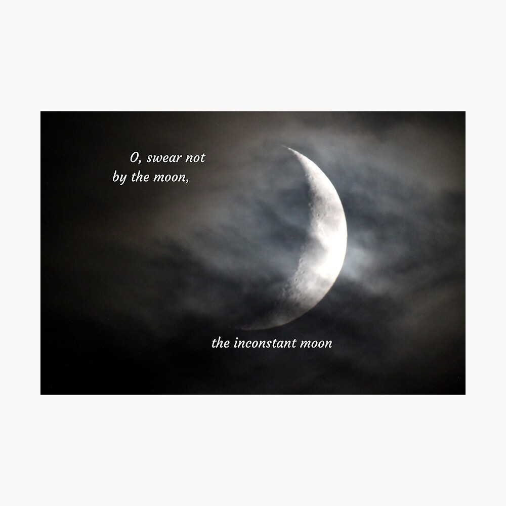 Crescent Moon Night Sky With Shakespeare Quote Poster By Wordsinedgeways Redbubble