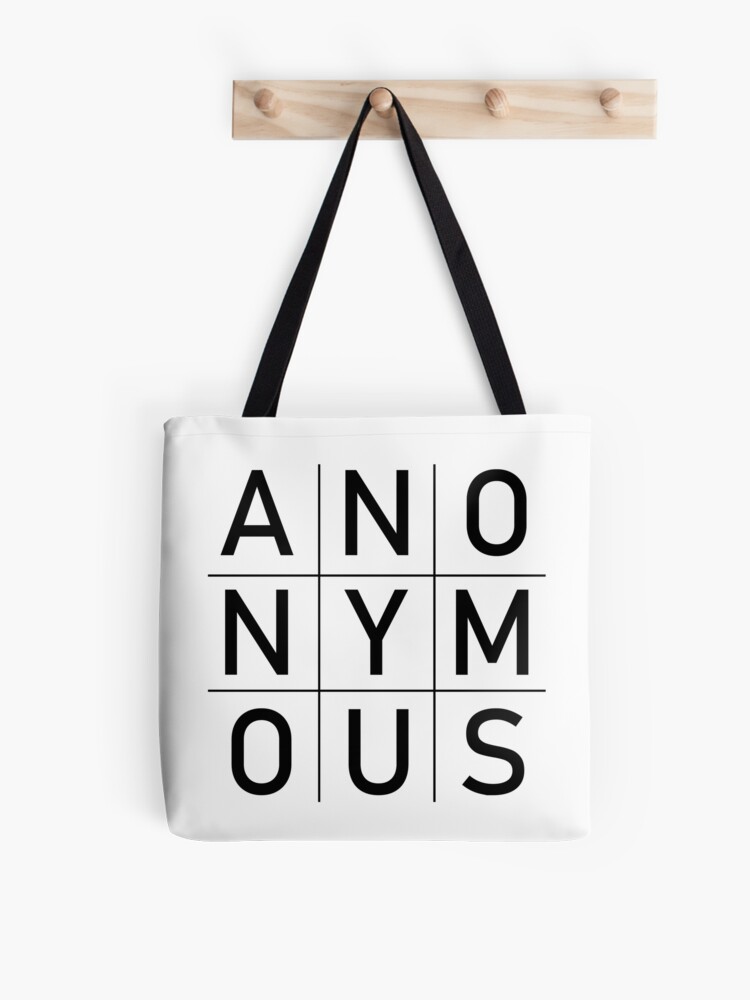 Anon Anonymous Square Grid Design Tote Bag By Getitgiftit Redbubble