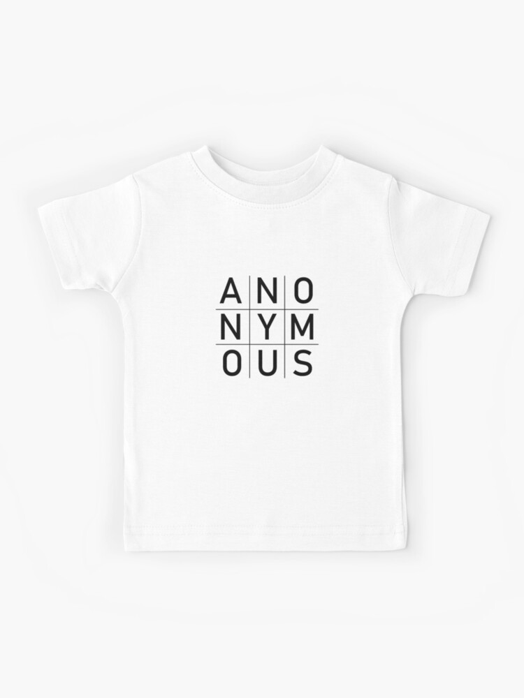 Anon Anonymous Square Grid Design Kids T Shirt By Getitgiftit Redbubble