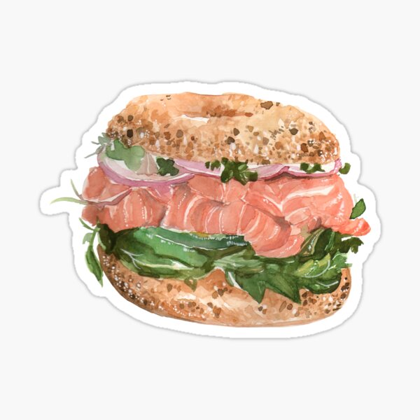 Salmon Bagel Sticker