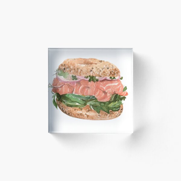 Salmon Bagel Acrylic Block