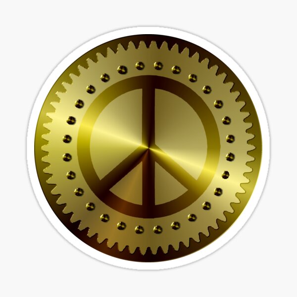 Metallic Peace Sign Sticker