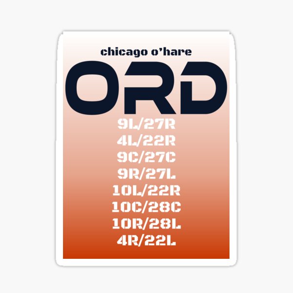 Chicago O'Hare Runways Sticker