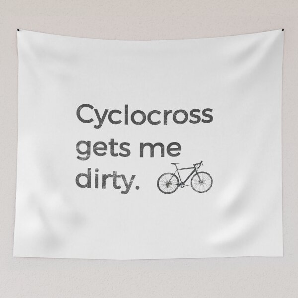 Item preview, Cyclocross Gets Me Dirty Cycling Cross CX Bikes Black Distressed designed and sold by KNUXX Shop.