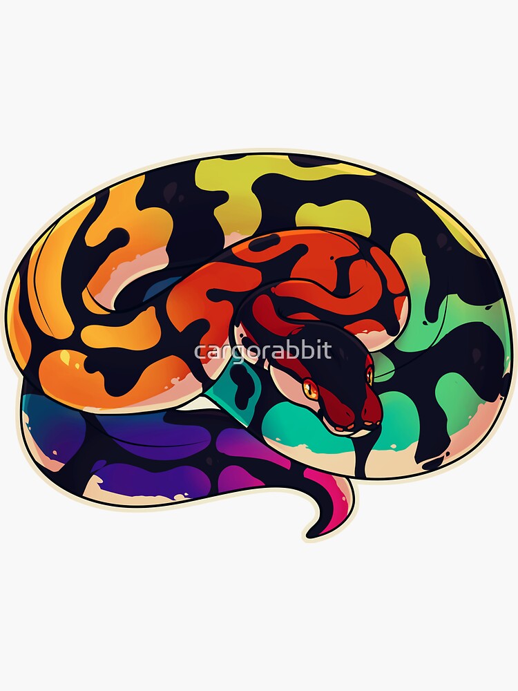 "Rainbow Ball Python" Sticker by cargorabbit | Redbubble