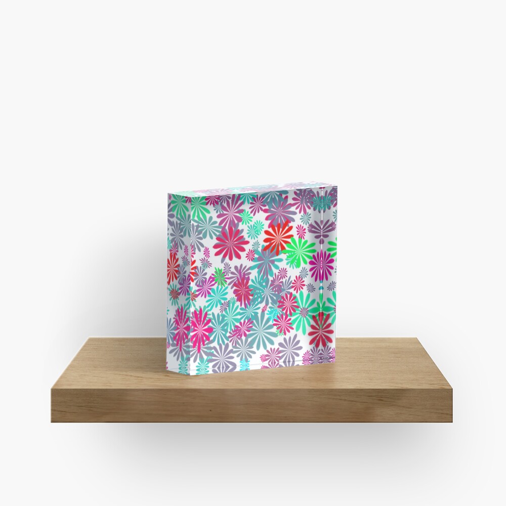 Flower Power II Acrylic Block