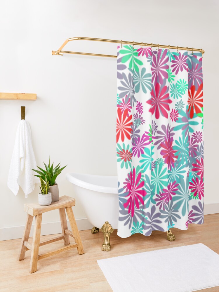 Alternate view of Flower Power II Shower Curtain