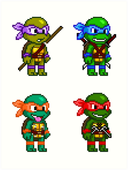 8 Bit Tmnt Ninja Turtle Drawing Pixel Art Characters Tmnt Images