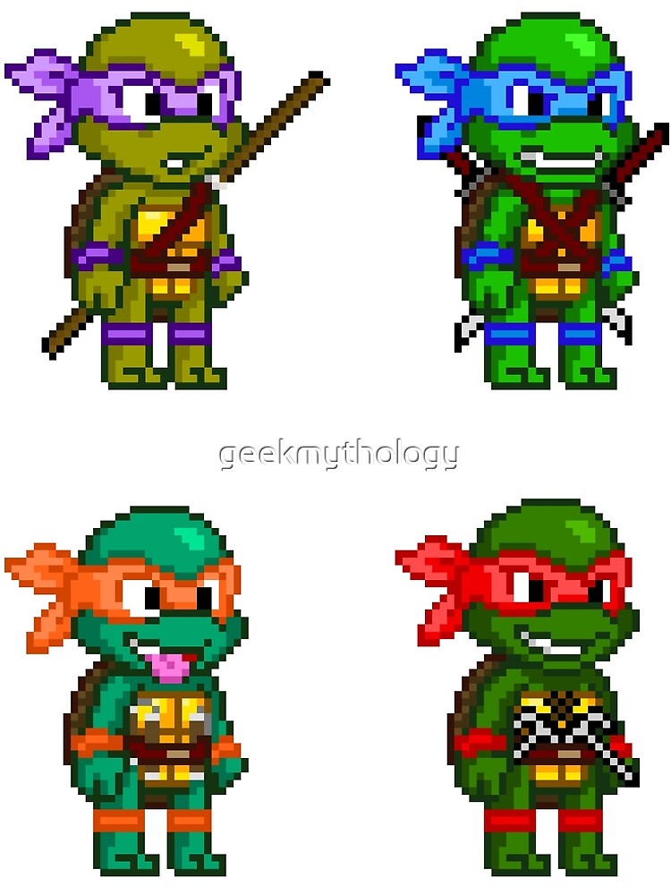 Tarjetas de felicitación « ¡Las tortugas ninja mutantes adolescentes! *  Este pixel art fue originalmente dibujado por una de las personas locas de  Geek Mythology» de geekmythology | Redbubble