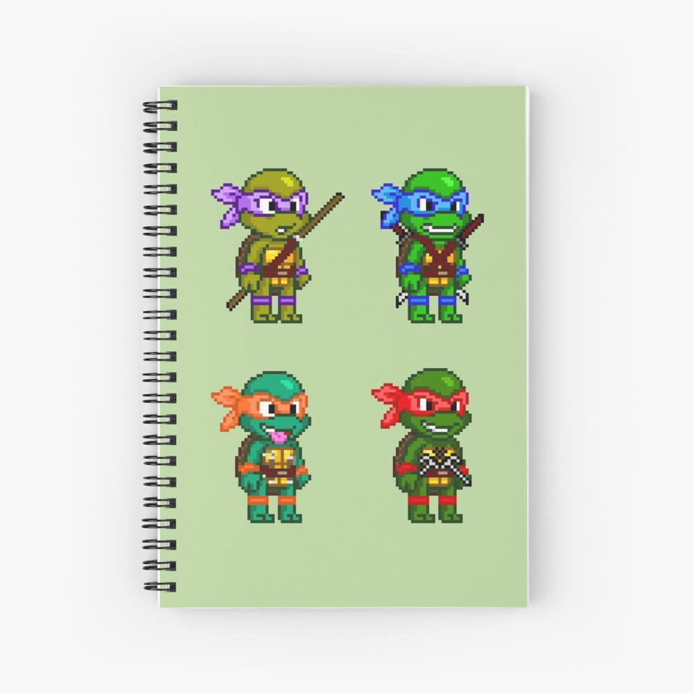 Cuaderno de espiral « ¡Las tortugas ninja mutantes adolescentes! * Este  pixel art fue originalmente dibujado por una de las personas locas de Geek  Mythology» de geekmythology | Redbubble