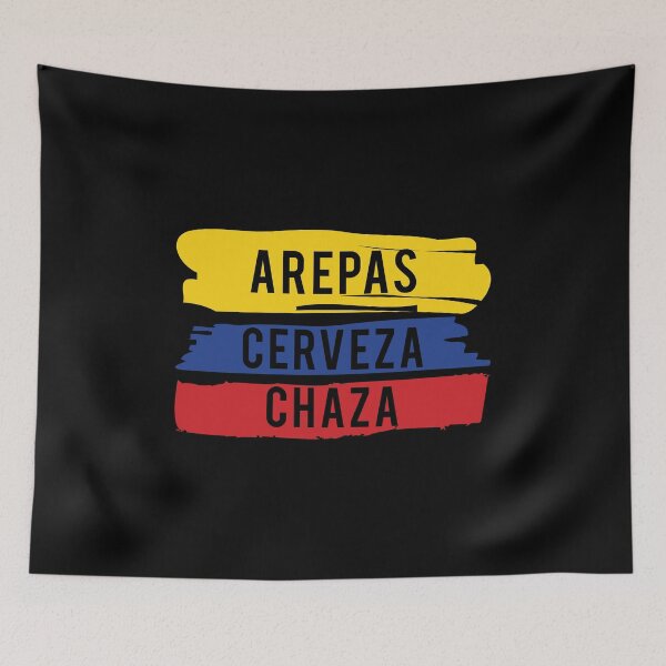 Aperçu de l'œuvre Drapeau de la Colombie Chaza Jeu graphique Arepas Cerveza Chaza print créée et vendue par D-C-Designs.