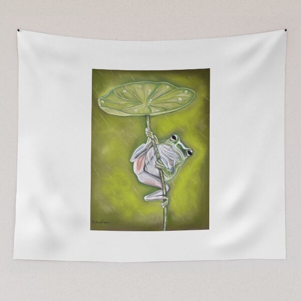 Item preview, Frog in the rain / Water Lily plant / Rainy day 3 designed and sold by Hélène Roux.