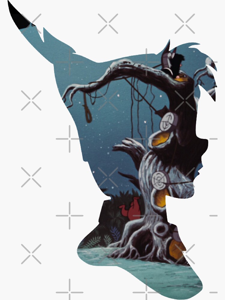 Aperçu 3 sur 3. Sticker avec l'œuvre Peter Pan Silhouette - Lulubellule créée et vendue par Lulubellule.