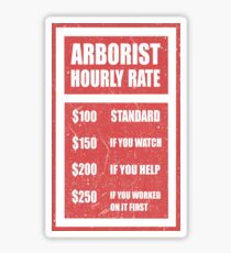 Arborist Hourly Rate Arborist Sticker