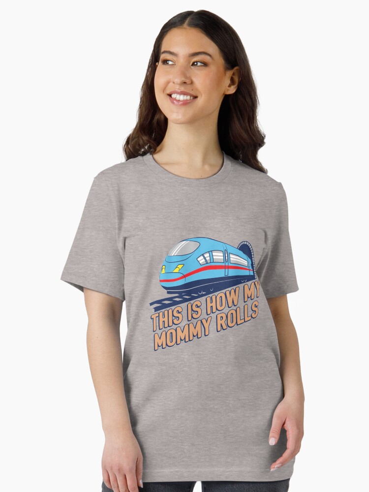 Thumbnail 2 of 7, Essential T-Shirt, This Is How My Mommy Rolls - Train Conductor Gift designed and sold by yeoys.