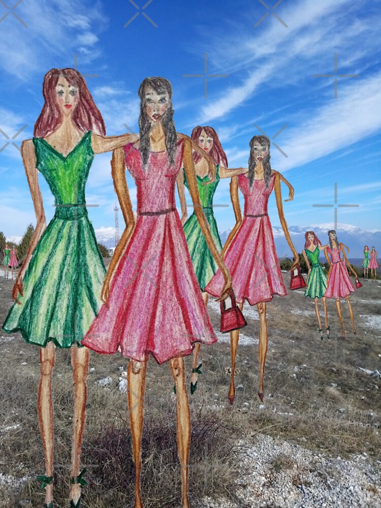 BFF FASHIONISTA DRAWING WITH A PHOTOGRAPHY BACKGROUND by IvanaKada