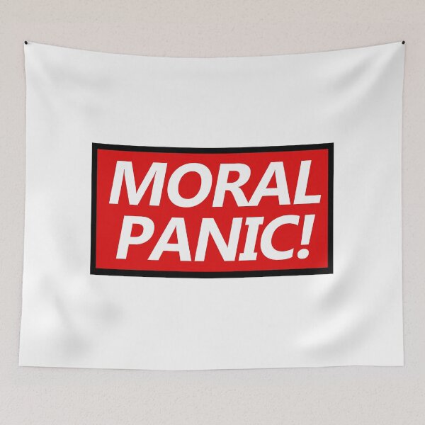 Item preview, Red Top Moral Panic Bold Text design designed and sold by GetItGiftIt.