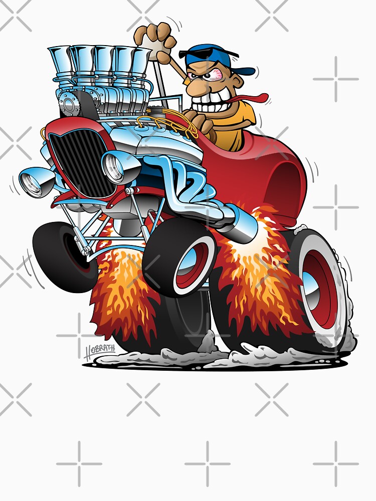 Highboy Hot Rod Race Car Cartoon by hobrath