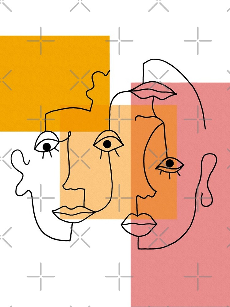 COLOR BLOCK LINE FACES by r0undincircles