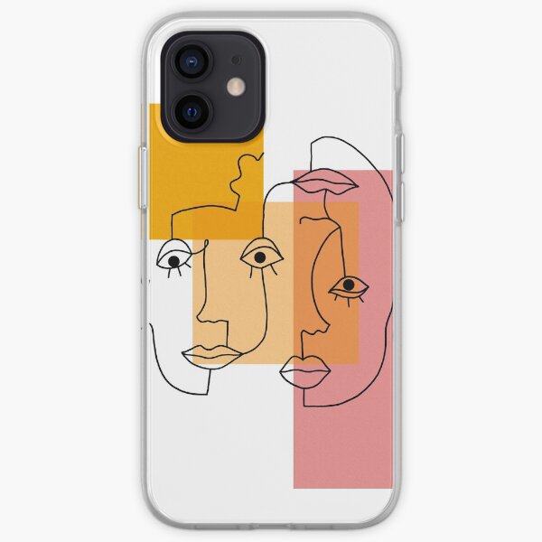 COLOR BLOCK LINE FACES iPhone Soft Case