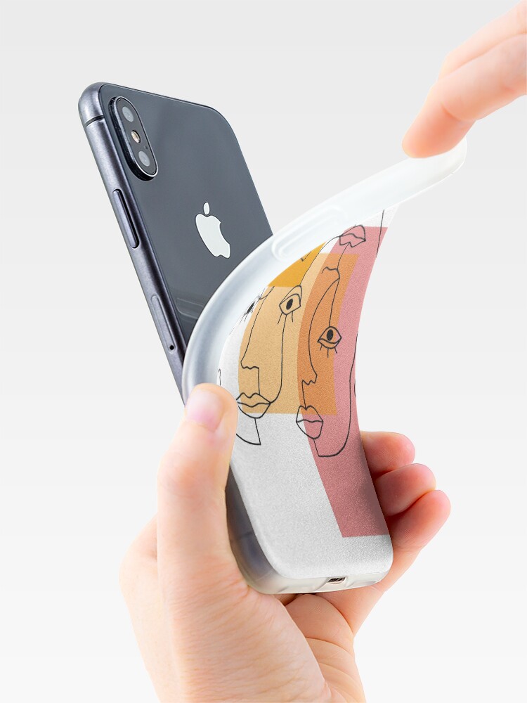 Alternate view of COLOR BLOCK LINE FACES iPhone Case & Cover
