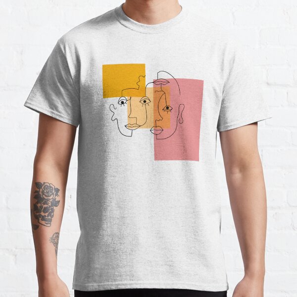 COLOR BLOCK LINE FACES Classic T-Shirt