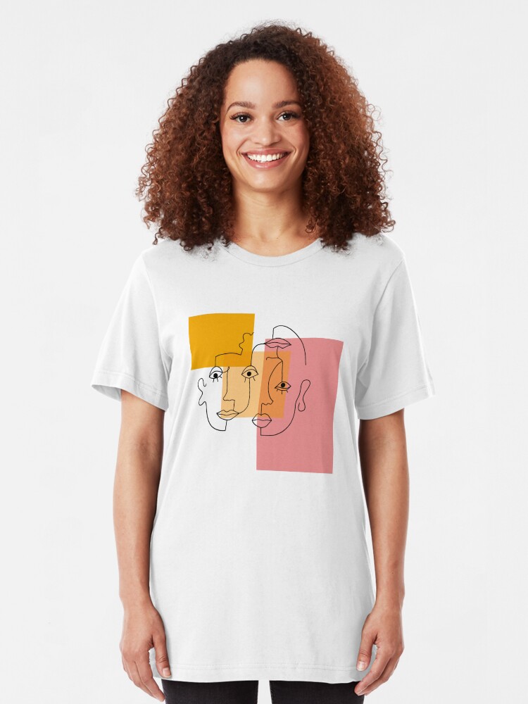 Alternate view of COLOR BLOCK LINE FACES Slim Fit T-Shirt