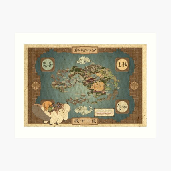 Avatar the Last Airbender Map Art Print