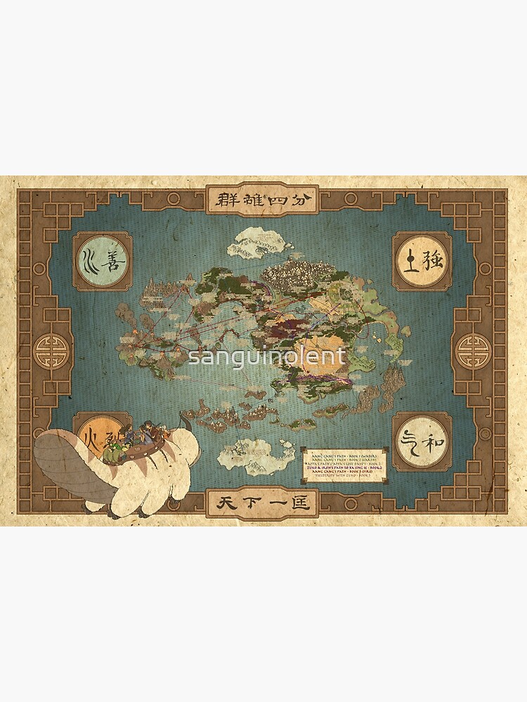 Avatar the Last Airbender Map by sanguinolent