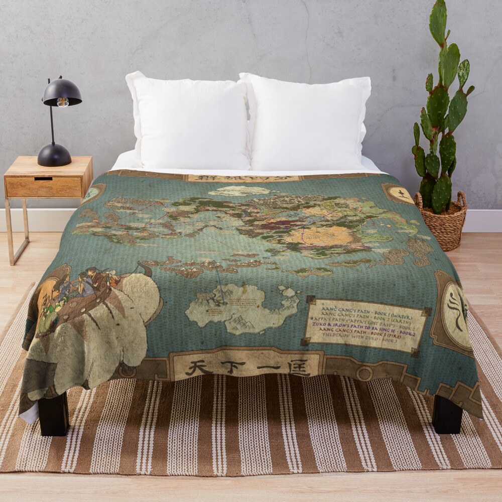 Avatar the Last Airbender Map Throw Blanket