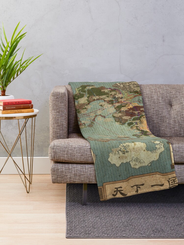 Alternate view of Avatar the Last Airbender Map Throw Blanket