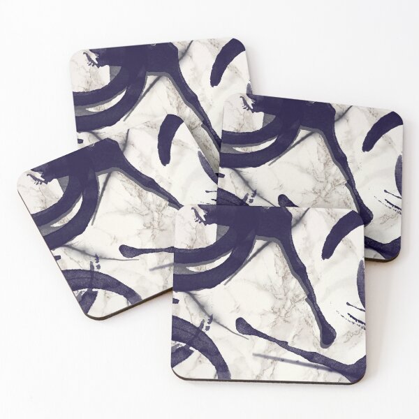 Item preview, Marble and Watercolor Stains dark Blue Grey designed and sold by Bebichic.