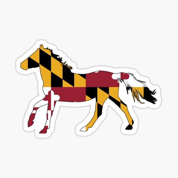 Maryland Flag Horse Sticker