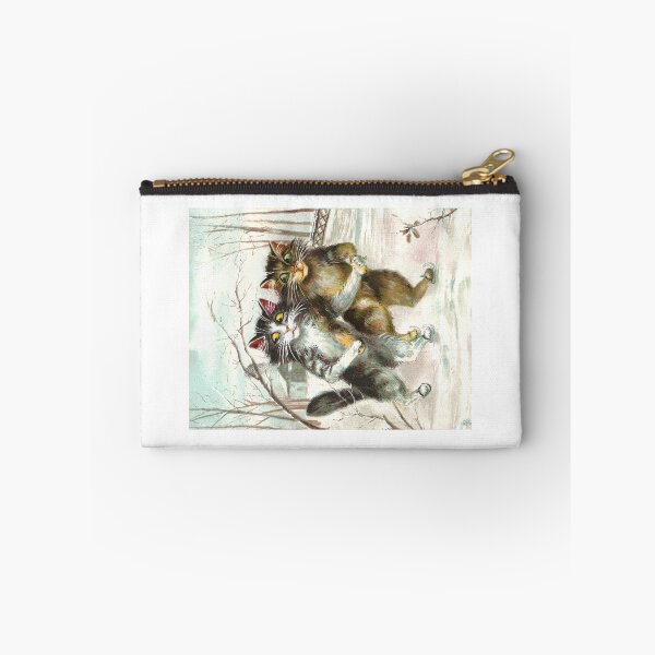 Item preview, Anthropomorphic Cat Couple enjoy Merry Times Ice Skating by artist Maurice Boulanger designed and sold by neonwulf.