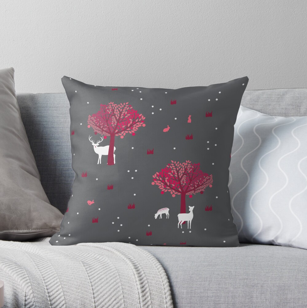 A Walk in the Forest Throw Pillow