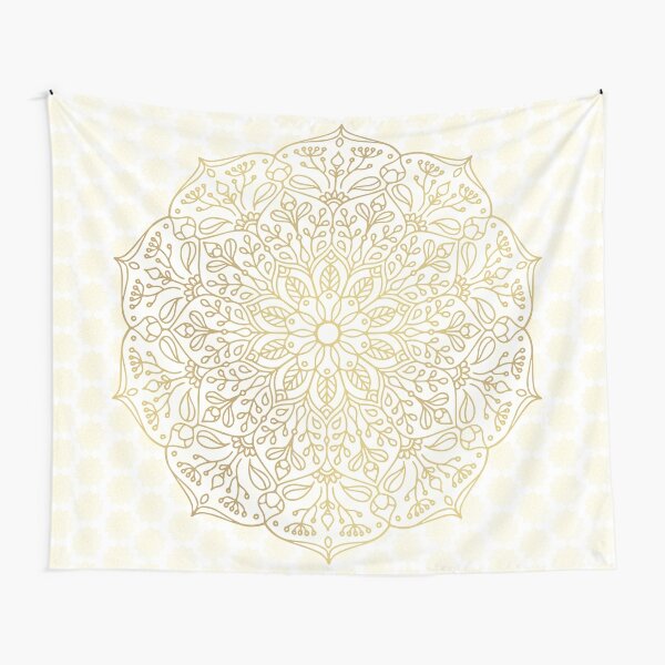 White and discount gold mandala tapestry