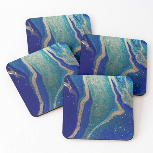 Item preview, Gold Blue -  Acrylic Pouring designed and sold by fabenfro.