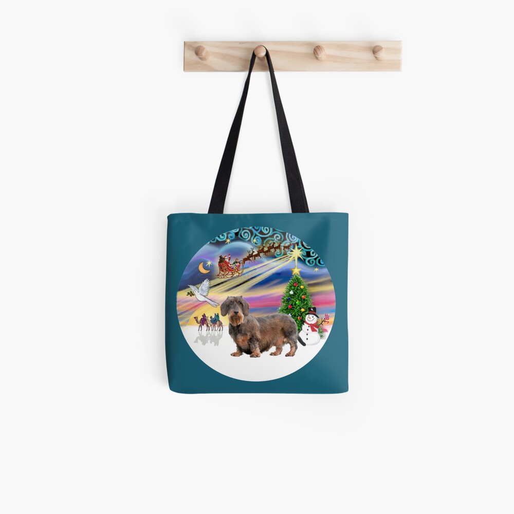 Christmas Magic with a Wire Haired Dachund (#2) Tote Bag