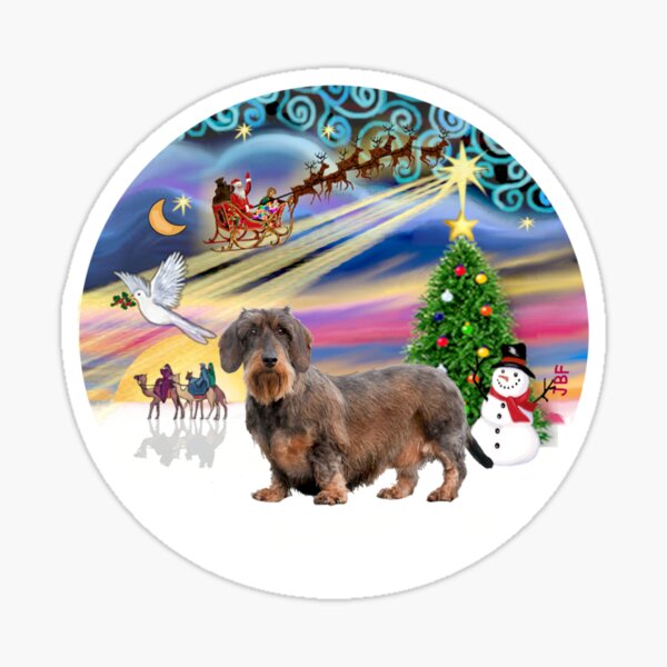 Item preview, Christmas Magic with a Wire Haired Dachund (#2) designed and sold by JeanBFitzgerald.