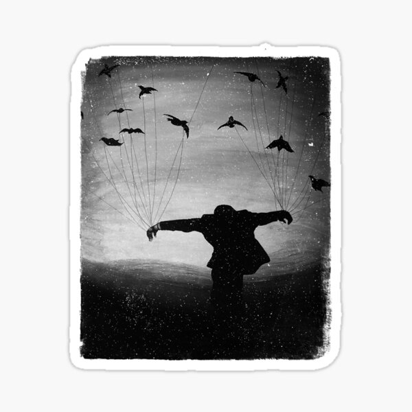 Item preview, Man in Flight With Crows designed and sold by jesseladret.