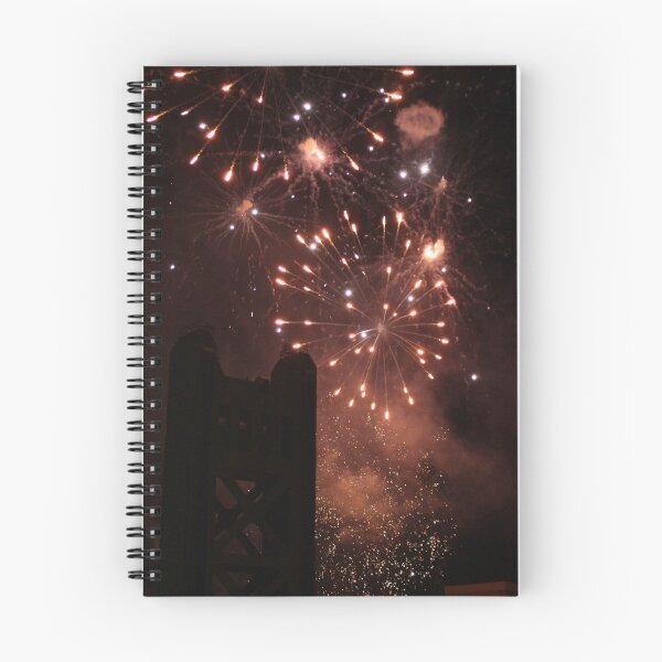 Item preview, New Year's On The Bridge - Red Fireworks designed and sold by LemonsandInk.